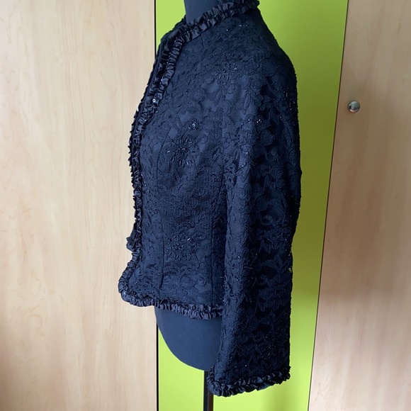 Sandra Darren Satin Lace Evening Jacket - Picture 3 of 15